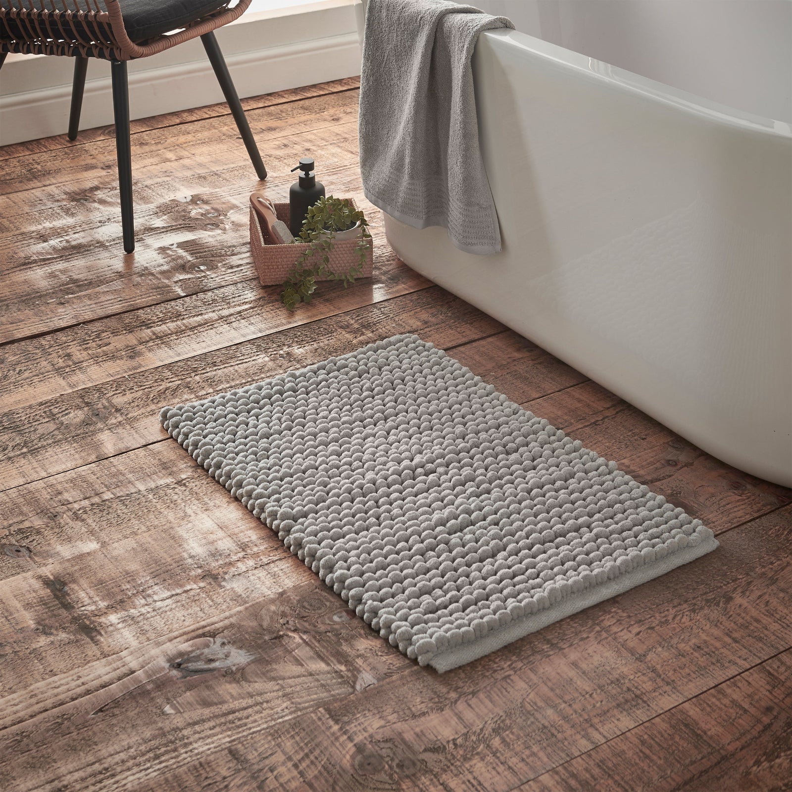 Bianca Aspen Bobble Bath Mat Grey - Aspen Bobble Bath Mat Grey Sterling Home 1