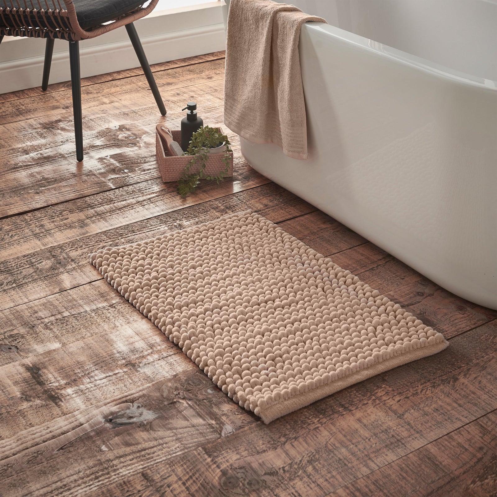 Bianca Aspen Bobble Bath Mat Cream - Aspen Bobble Bath Mat Natural Sterling Home 1