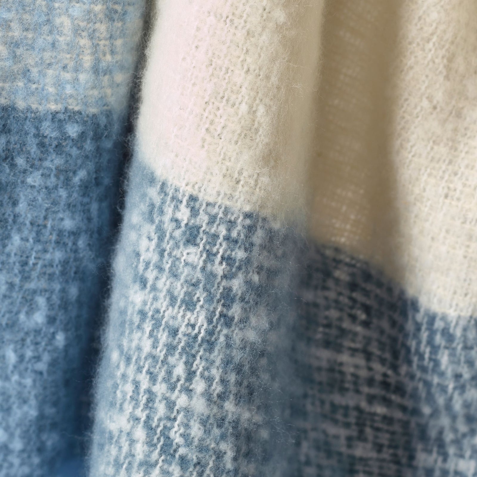 Catherine Lansfield Faux Mohair Check Throw Blue - Faux Mohair Check Throw 130X170CM Blue Sterling Home 2