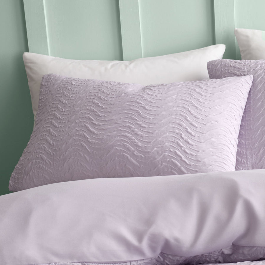 Catherine Lansfield Heatset Wave Purple Duvet Set - Heatset Wave Lilac Duvet Set King Sterling Home 2