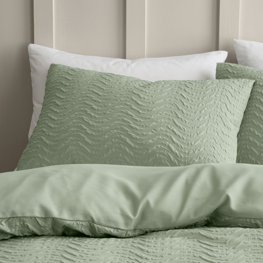 Catherine Lansfield Heatset Wave Green Duvet Set - Heatset Wave Mint Green Duvet Set King Sterling Home 2
