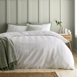 Catherine Lansfield Heatset Wave White Duvet Set