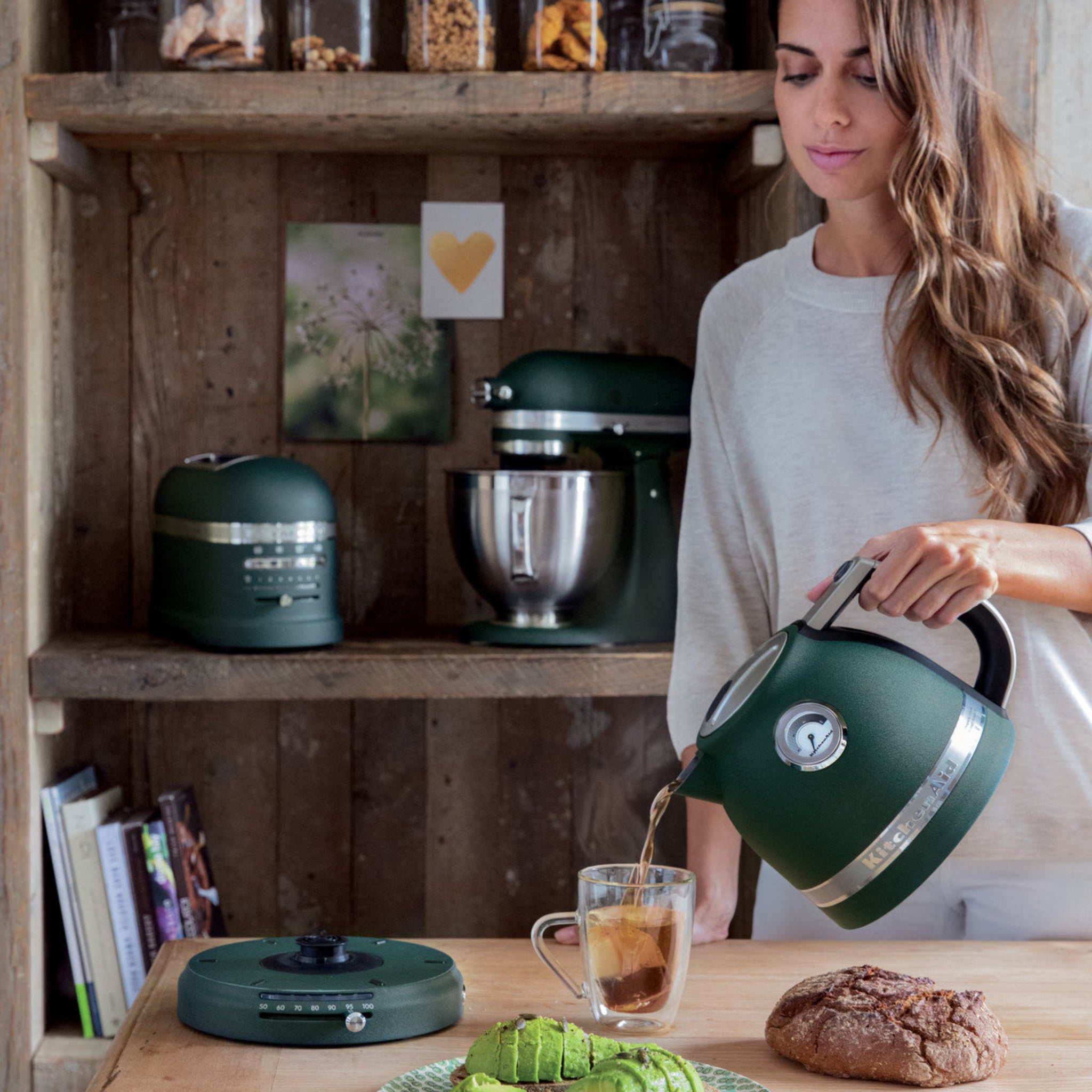 Kitchenaid Green Kettle - KA Kettle 1.5L Pebble Palm Sterling Home 1