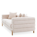 Eichholtz York 3 Seater Sofa Boucle Cream With Brushed Brass Legs - 3 Seater Sofa Boucle Cream 3 Seater Sofas Sterling Home 5