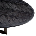 Eichholtz Melchior Oval Dining Table Charcoal Oak Veneer / Bronze Finish - Oval Dining Table Charcoal Oak Veneer / Bronze Finish. Dining Tables Sterling Home 5
