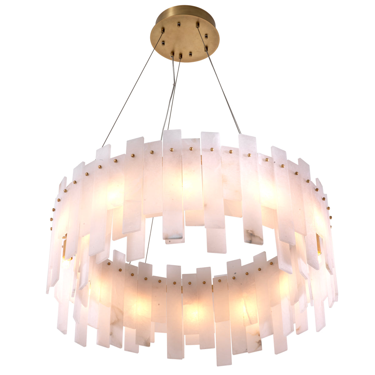 Eichholtz Pizzorni Chandelier Antique Brass Finish and Alabaster - Chandelier Pizzorni Accessories Sterling Home 5