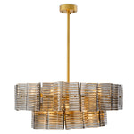 Eichholtz Silvano Chandelier Smoke and Frosted Glass Antique Brass Finish - Chandelier Silvano Accessories Sterling Home 5