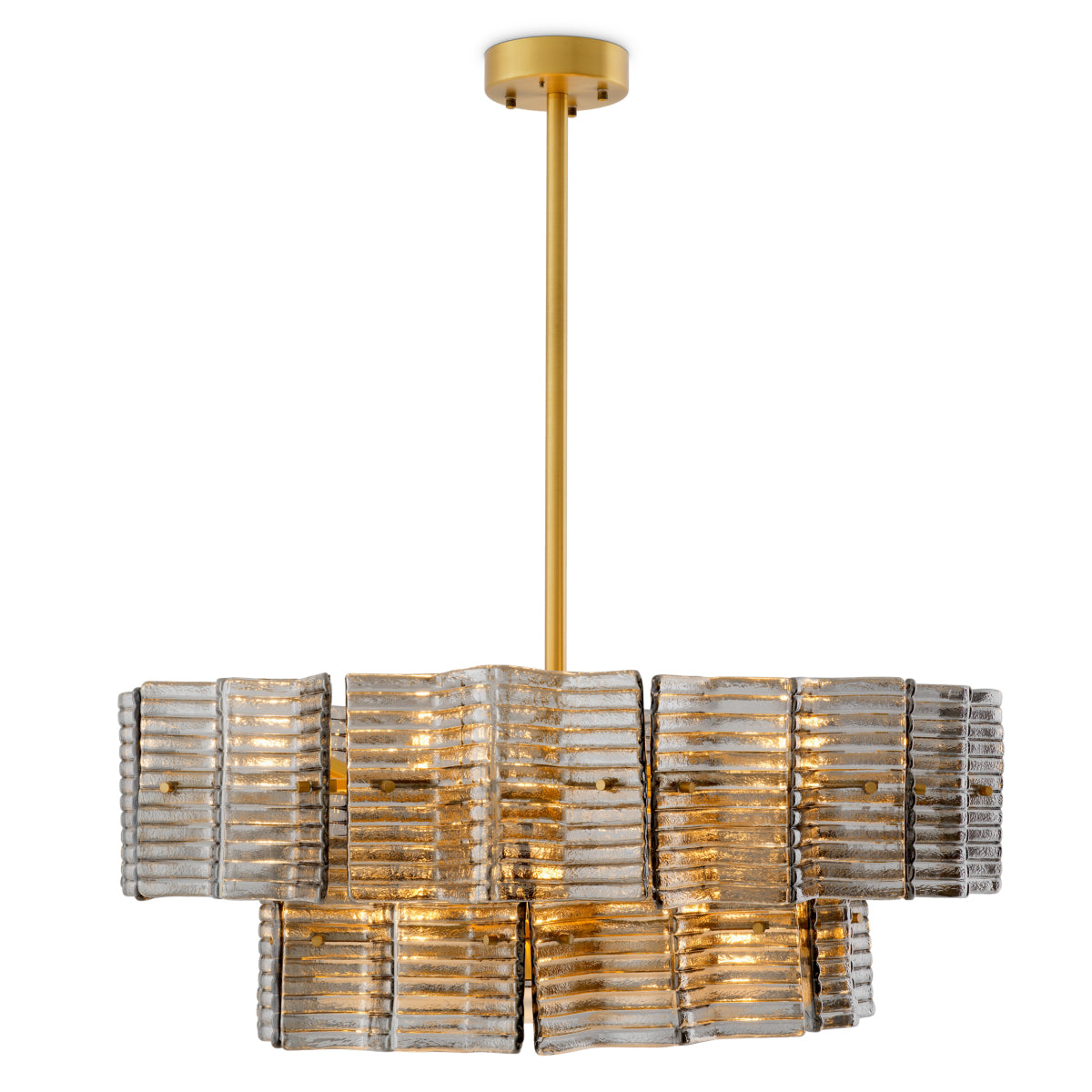 Eichholtz Silvano Chandelier Smoke and Frosted Glass Antique Brass Finish - Chandelier Silvano Accessories Sterling Home 5