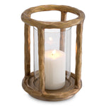Eichholtz Throne Hurricane Lamp Vintage Brass Finish Clear Glass - Hurricane Throne Vintage Brass Finish Clear Glass Accessories Sterling Home 5