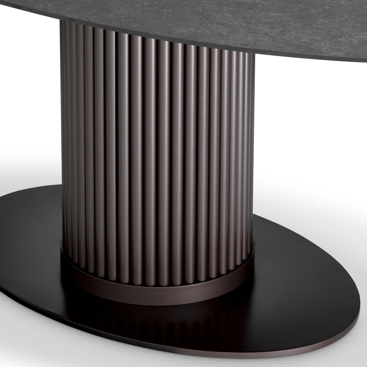 Eichholtz Volterra Oval Dining Table Bronze Finish Grey Ceramic Top - Oval Dining Table Bronze Finish Grey Ceramic Top Dining Tables Sterling Home 5