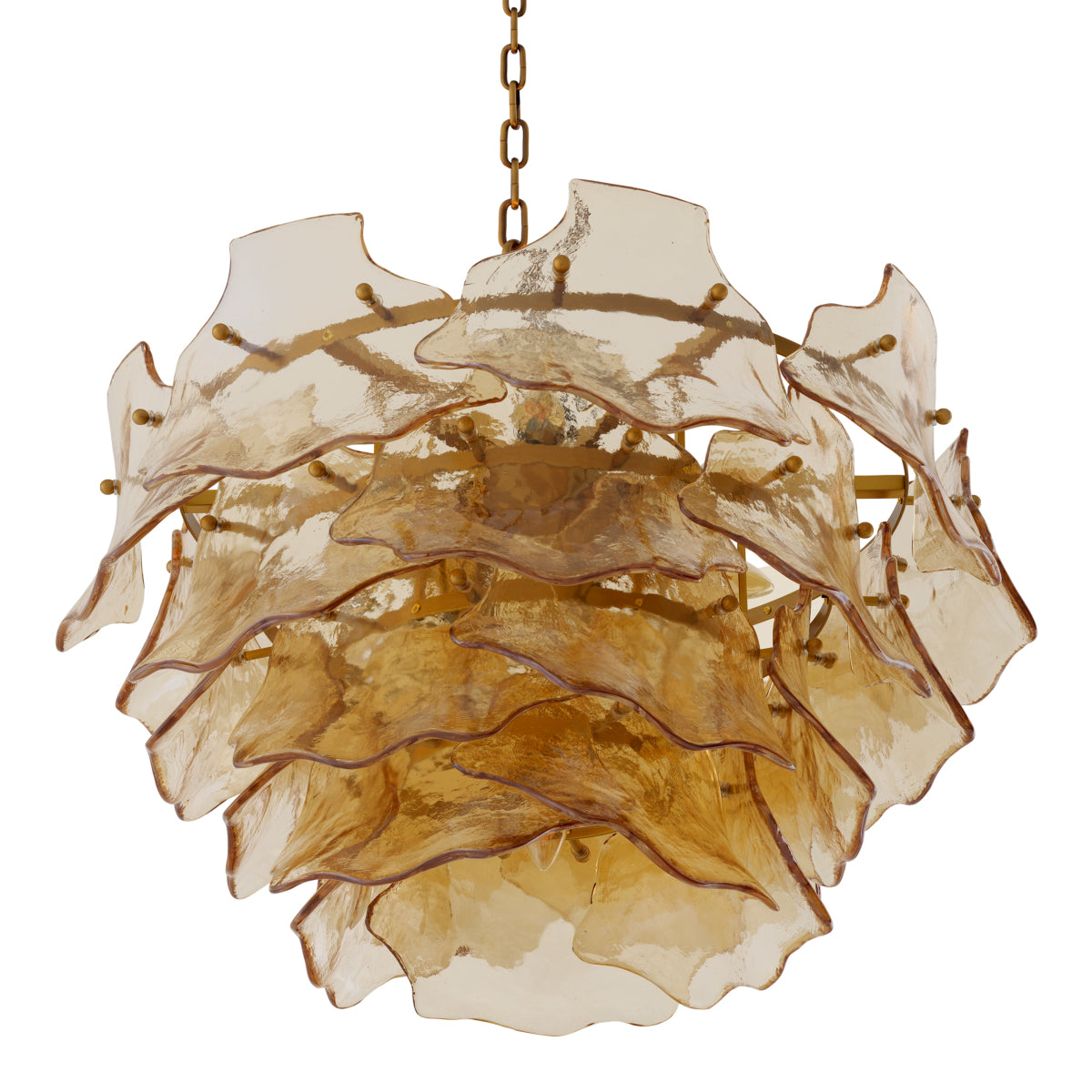 Eichholtz Clarendon Chandelier Antique Brass And Champagne Coloured Glass - Chandelier Clarendon Accessories Sterling Home 5