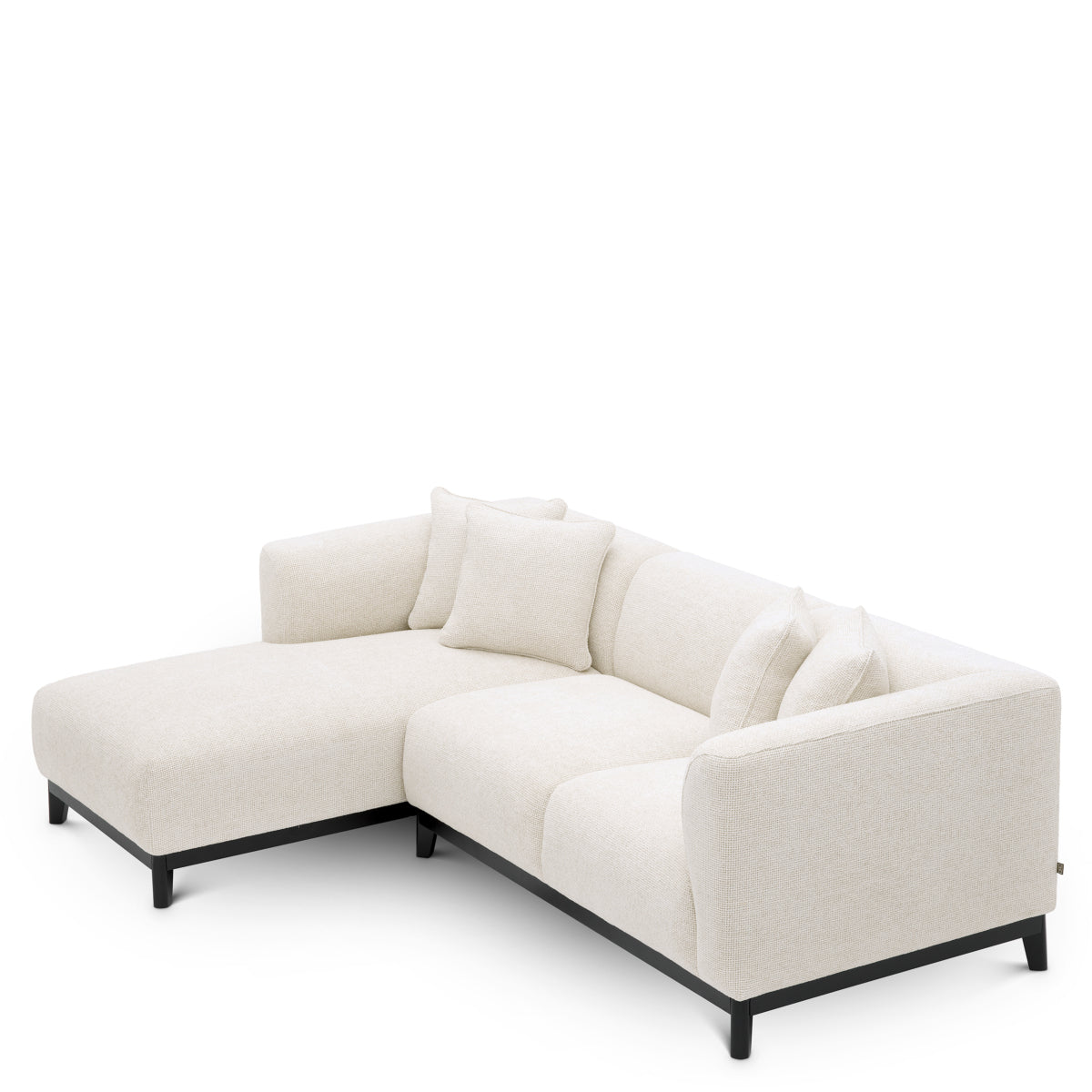 Eichholtz Corso 2 Seater Chaise Left Lyssa Off-White Black Base - 2 Seater Chaise Left Lyssa Off-White Chaise Sofas Sterling Home 5