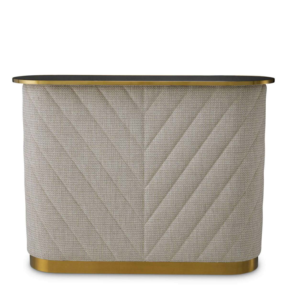 Eichholtz Matthew Bar Forrester Off-White Black Beveled Glass Brushed Brass Finish - Bar Forrester Off-White Black Beveled Glass Brushed Brass Finish Tables Sterling Home 5