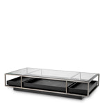 Eichholtz Roxton Coffee Table Brushed Steel Finish Clear Glass Black Veneer - Coffee Table Brushed Steel Finish Clear Glass Black Veneer Side Tables Sterling Home 5