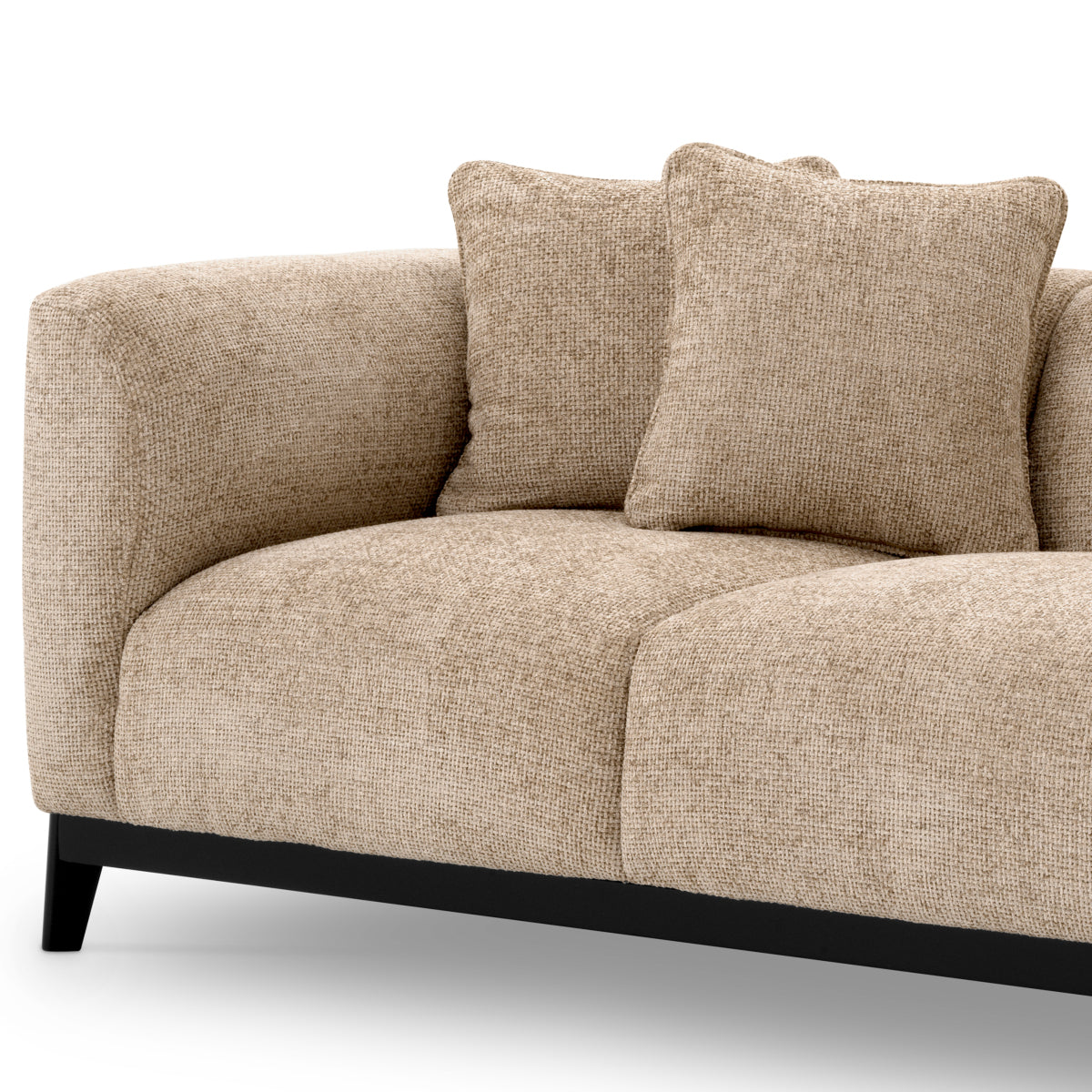 Eichholtz Corso 3 Seater Sofa Lyssa Sand Black Base - 3 Seater Sofa Lyssa Sand 3 Seater Sofas Sterling Home 5