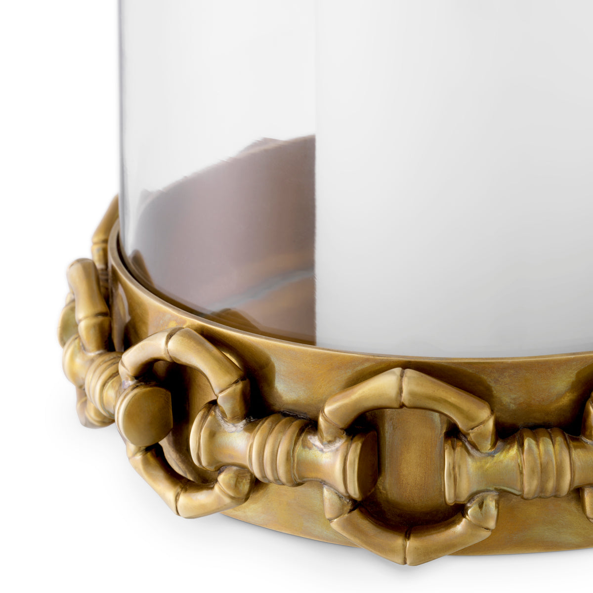 Eichholtz Clementine Small Hurricane Vintage Brass Finish Clear Glass - Clementine S Hurricane Vintage Brass Finish Clear Glass Accessories Sterling Home 5