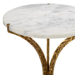 Eichholtz Emmeline Side Table White Marble / Vintage Brass Finish - Side Table White Marble / Vintage Brass Finish Side Tables Sterling Home 5