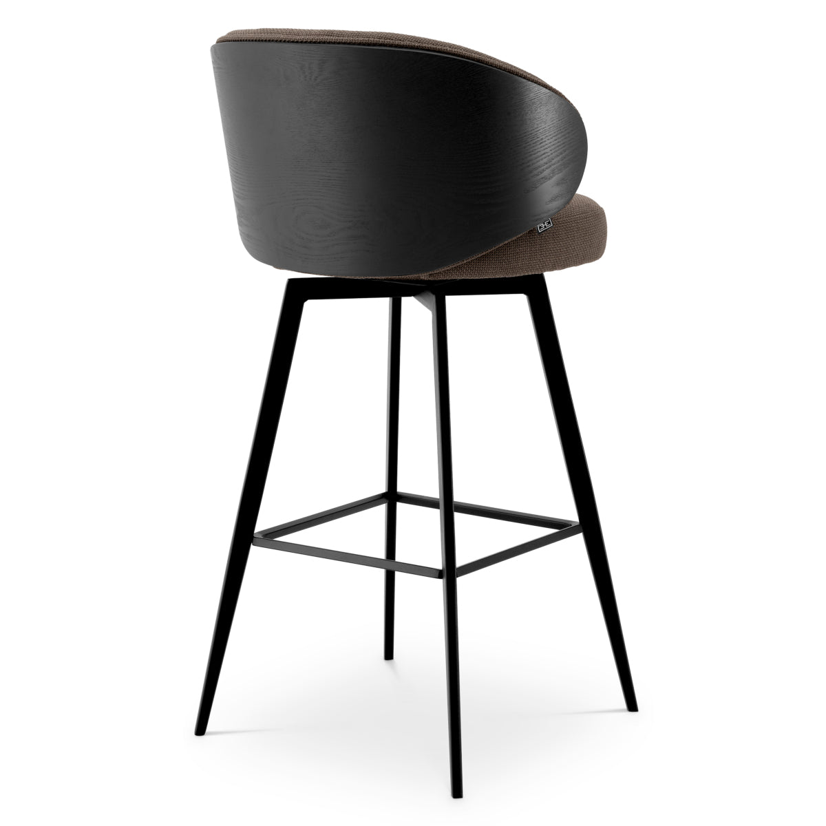 Eichholtz Camerota Swivel Bar Stool Scalea Grey Black Wooden Back - Swivel Bar Stool Scalea Grey Black Wooden Back Dining Chairs Sterling Home 5
