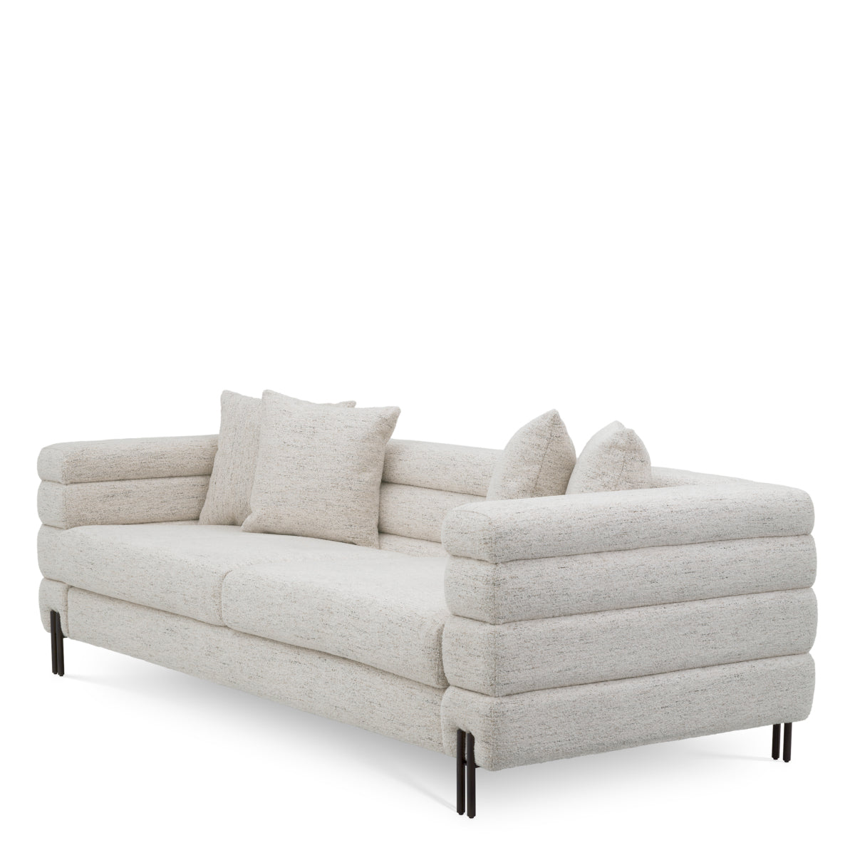 Eichholtz York 3 Seater Sofa Seashell Off-White Bronze Finish - 3 Seater Sofa Seashell Off-White Armchairs Sterling Home 5