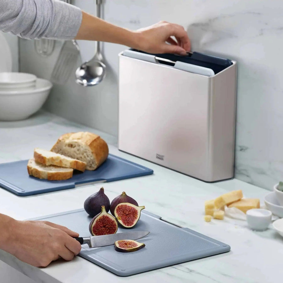 Joseph Joseph Set Of 4 Blue Chopping Board Set - Folio Large Chopping Board Set - Editions (Sky) Sterling Home 1