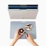 Joseph Joseph Set Of 4 Blue Chopping Board Set - Folio Large Chopping Board Set - Editions (Sky) Sterling Home 2