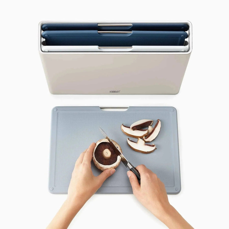 Joseph Joseph Set Of 4 Blue Chopping Board Set - Folio Large Chopping Board Set - Editions (Sky) Sterling Home 2