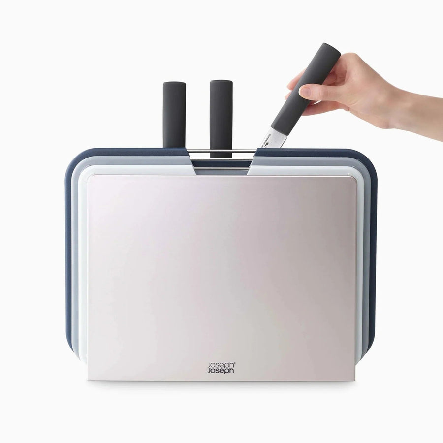 Joseph Joseph Grey Nest Plus Knife and Chopping Board Set - Nest Boards Plus 6pce KnifeBoard Set Silver Sterling Home 2