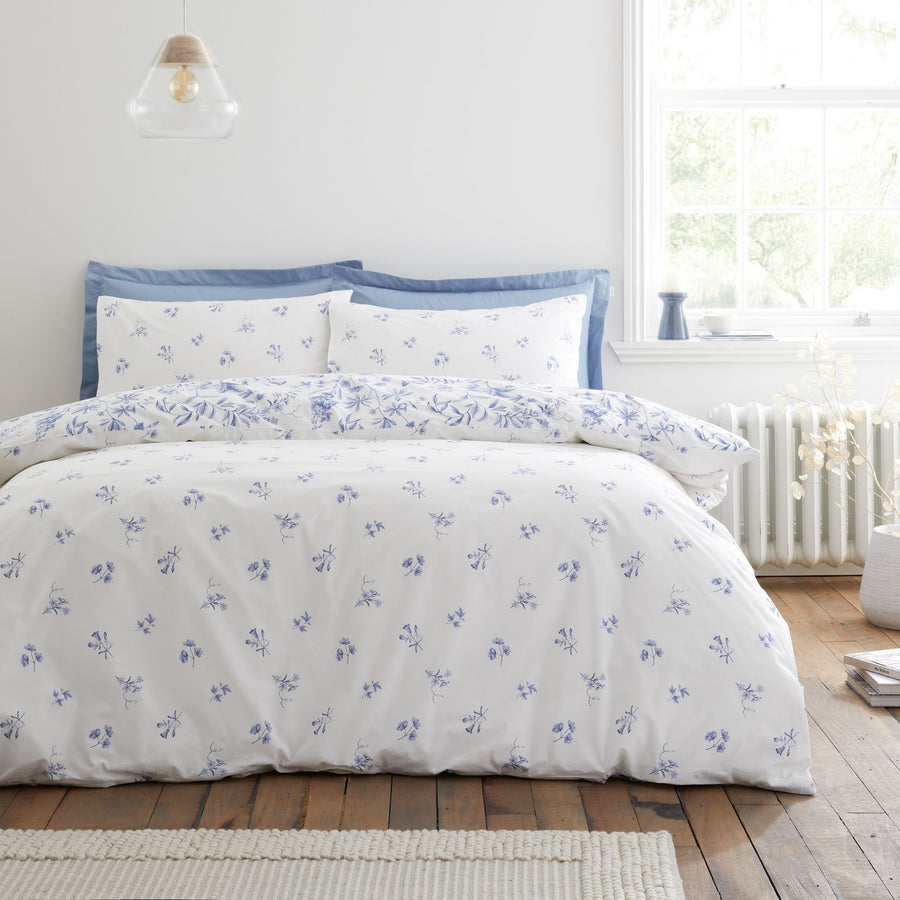 Bianca Thea Floral Blue Duvet Set - Thea Floral King Duvet Set Blue Sterling Home 2
