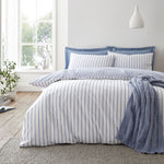 Bianca Hampton Stripe Blue Duvet Set Sterling Home 1