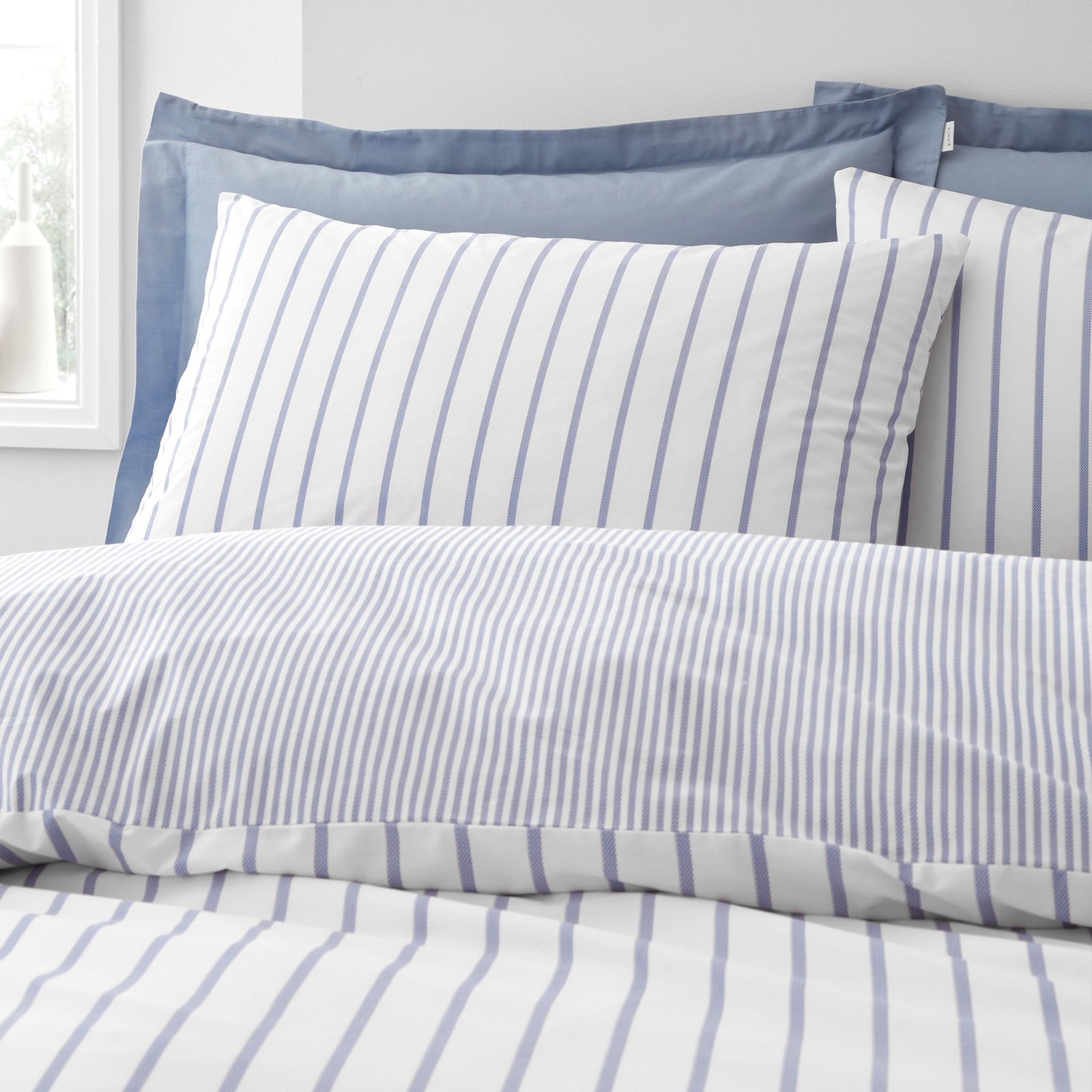 Bianca Hampton Stripe Blue Duvet Set - Hampton Stripe King Duvet Set Blue Sterling Home 3
