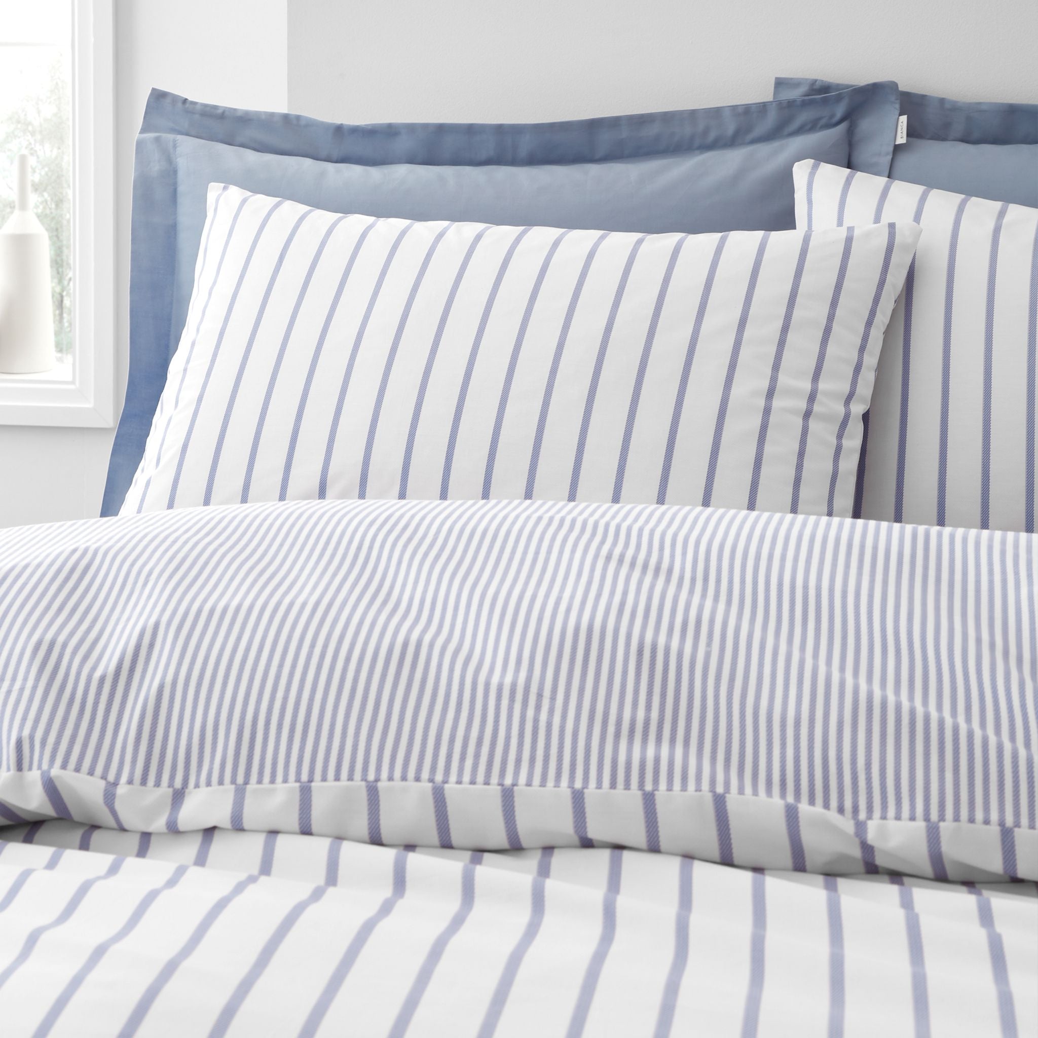 Bianca Hampton Stripe Blue Duvet Set Sterling Home 3