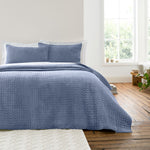 Bianca Attica Velvet Blue Bedspread - Attica Velvet Bedspread 240X260CM Blue Sterling Home 1