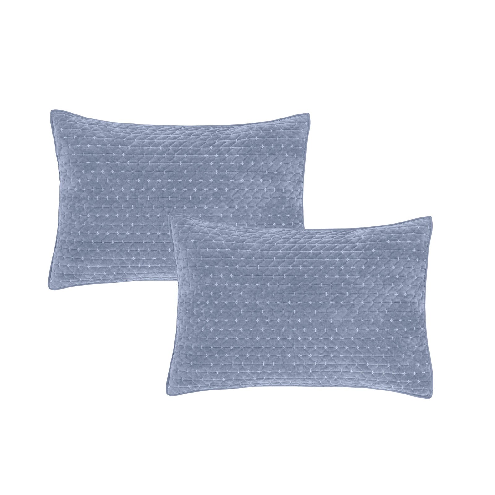 Bianca Attica Velvet Blue Pillowcase Pair - Attica Velvet Pillowsham Pair Blue Sterling Home 3