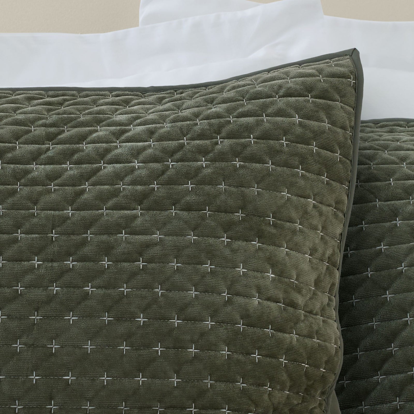 Bianca Attica Velvet Pillowcase Pair - Attica Velvet Pillowsham Pair Green Sterling Home 2