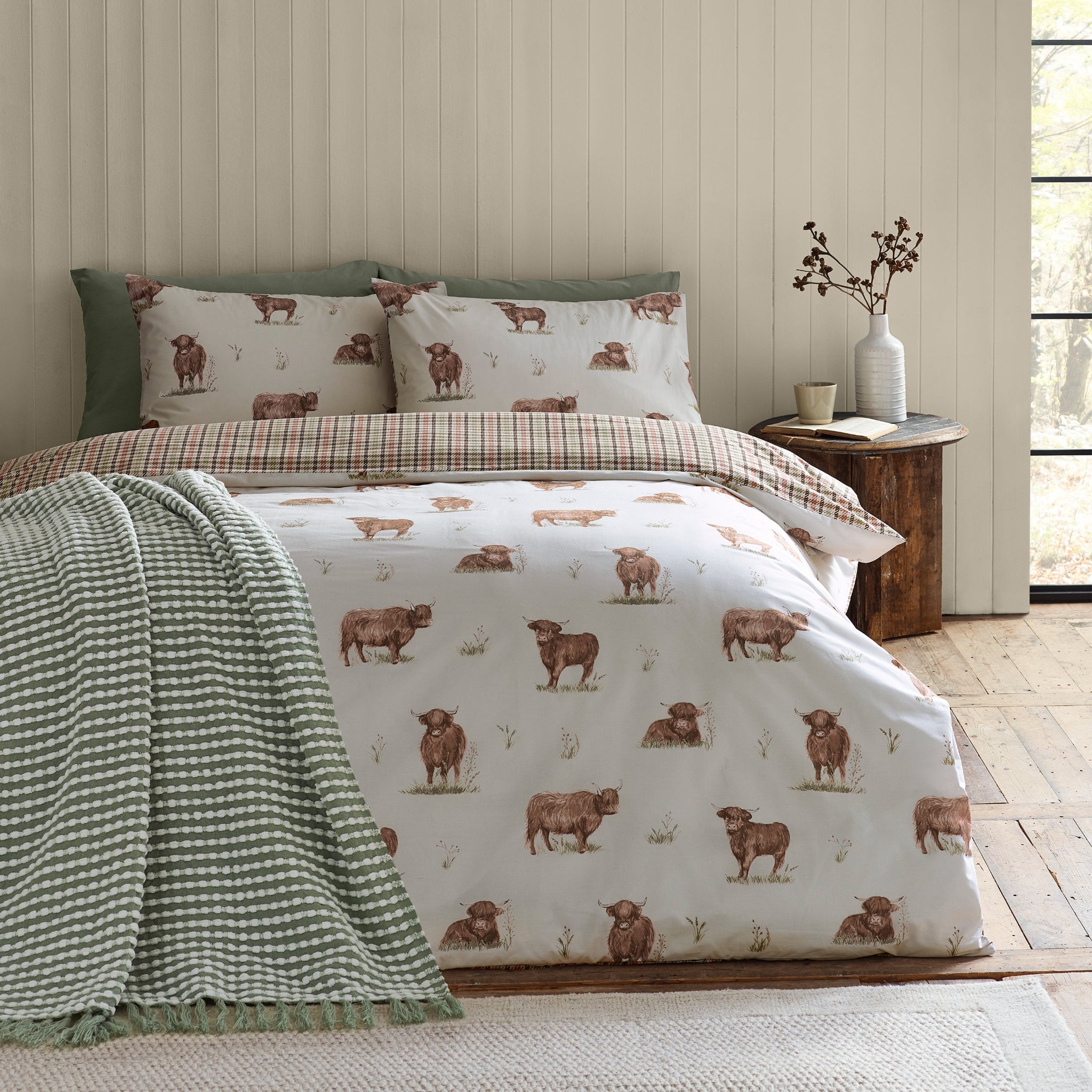 Catherine Lansfield Angus Highland Cow Duvet Set Single - Angus Highland Cow Duvet Set Super King Sterling Home 1