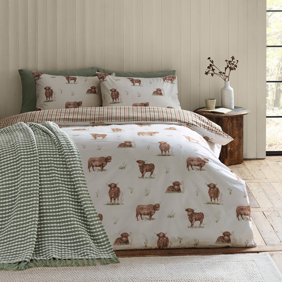 Catherine Lansfield Angus Highland Cow Duvet Set Single - Angus Highland Cow Duvet Set Super King Sterling Home 1
