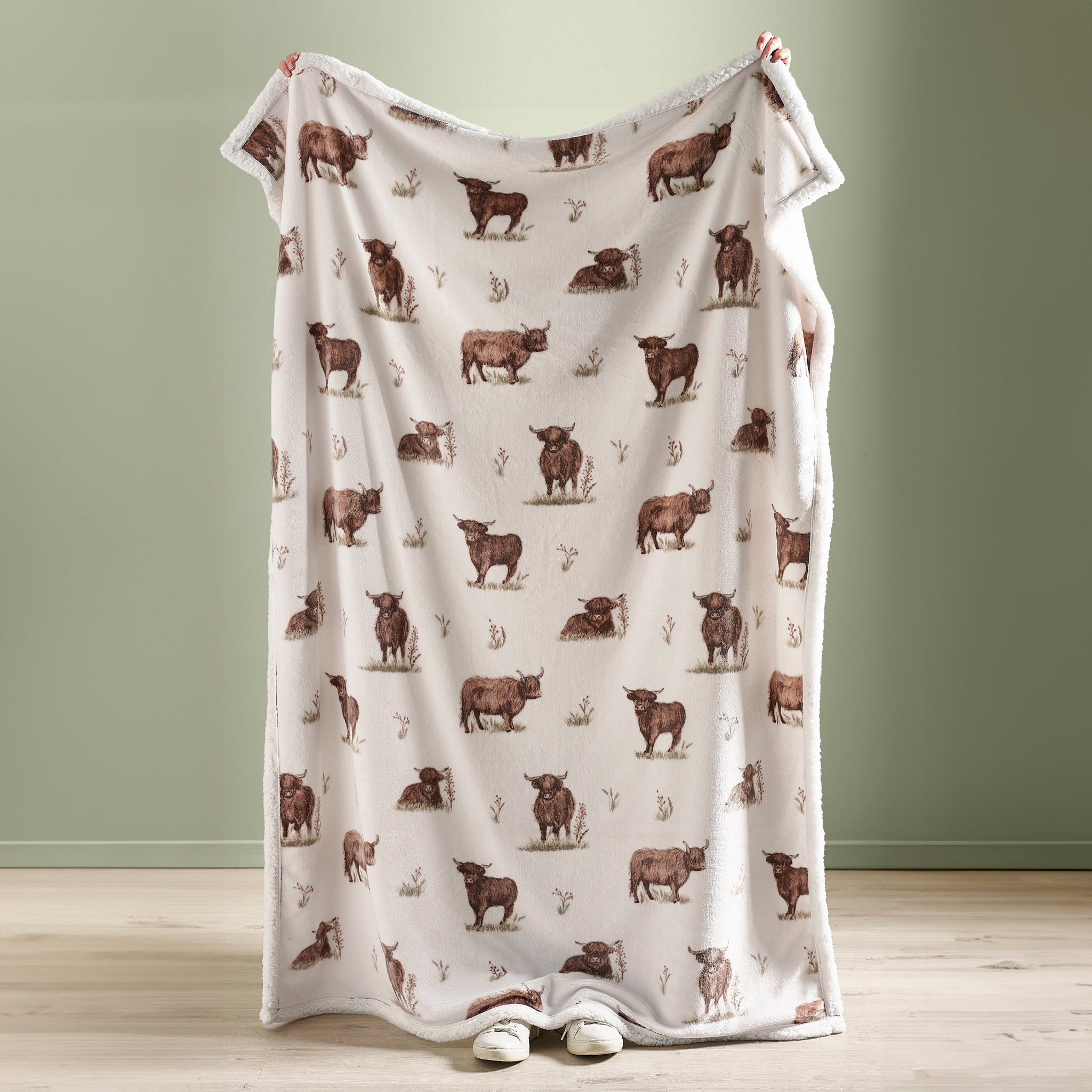 Catherine Lansfield Angus Highland Cow Duvet Set Super King - Angus Highland Cow Throw 130X170CM Sterling Home 3