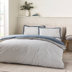 Catherine Lansfield Oxford Pinestripe Navy Duvet Set Super King - Oxford Pinestripe Navy Duvet Set Super King Sterling Home 1