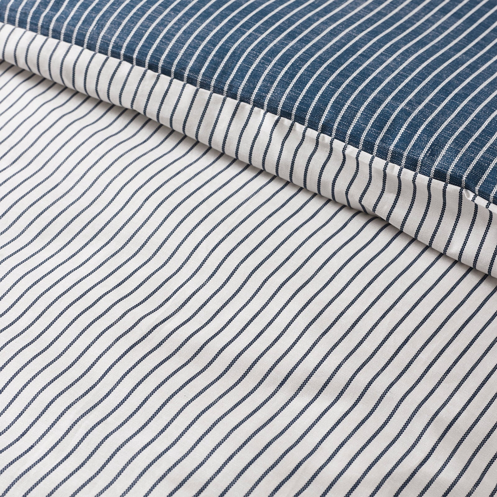 Catherine Lansfield Oxford Pinestripe Navy Duvet Set - Oxford Pinestripe Navy Duvet Set Super King Sterling Home 4