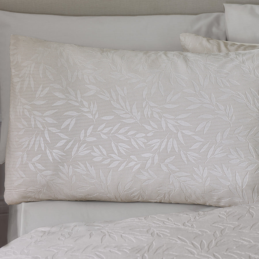 DISC Corded Leaves Duvet Set Super King Sterling Home 2