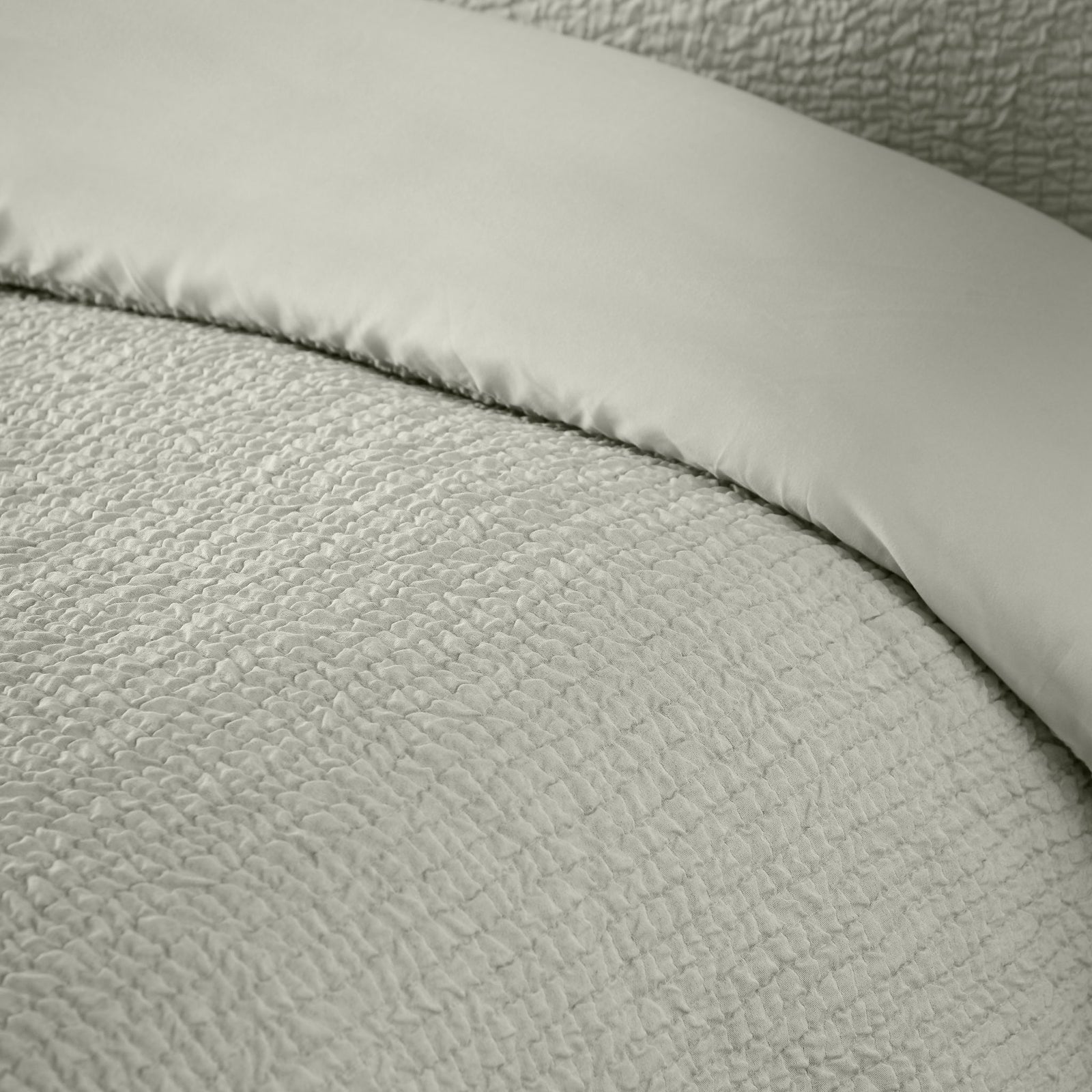 Catherine Lansfield Crinkle Seersucker Green Duvet Set - Crinkle Seersucker Green Duvet Set King Sterling Home 3