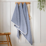 Catherine Lansfield Rice Weave Stripe Towel Blue - Rice Weave Stripe Bath Towel Blue Sterling Home 1