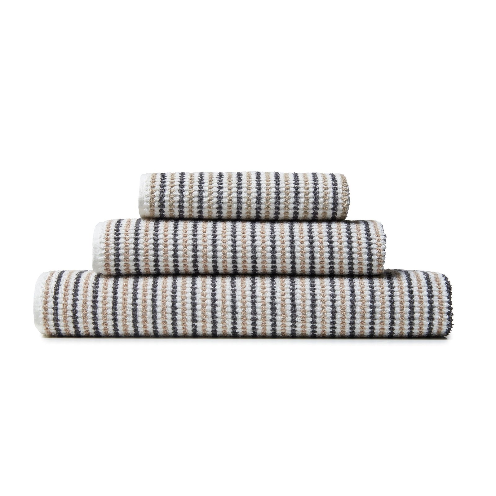 Catherine Lansfield Rice Weave Stripe Towel Grey - Rice Weave Stripe Bath Towel Grey Sterling Home 4