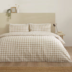 Catheine Lansfield Bamford Gingham Cream Check Duvet Set - SALE Bamford Gingham Natural Check Duvet Set Double Sterling Home 1