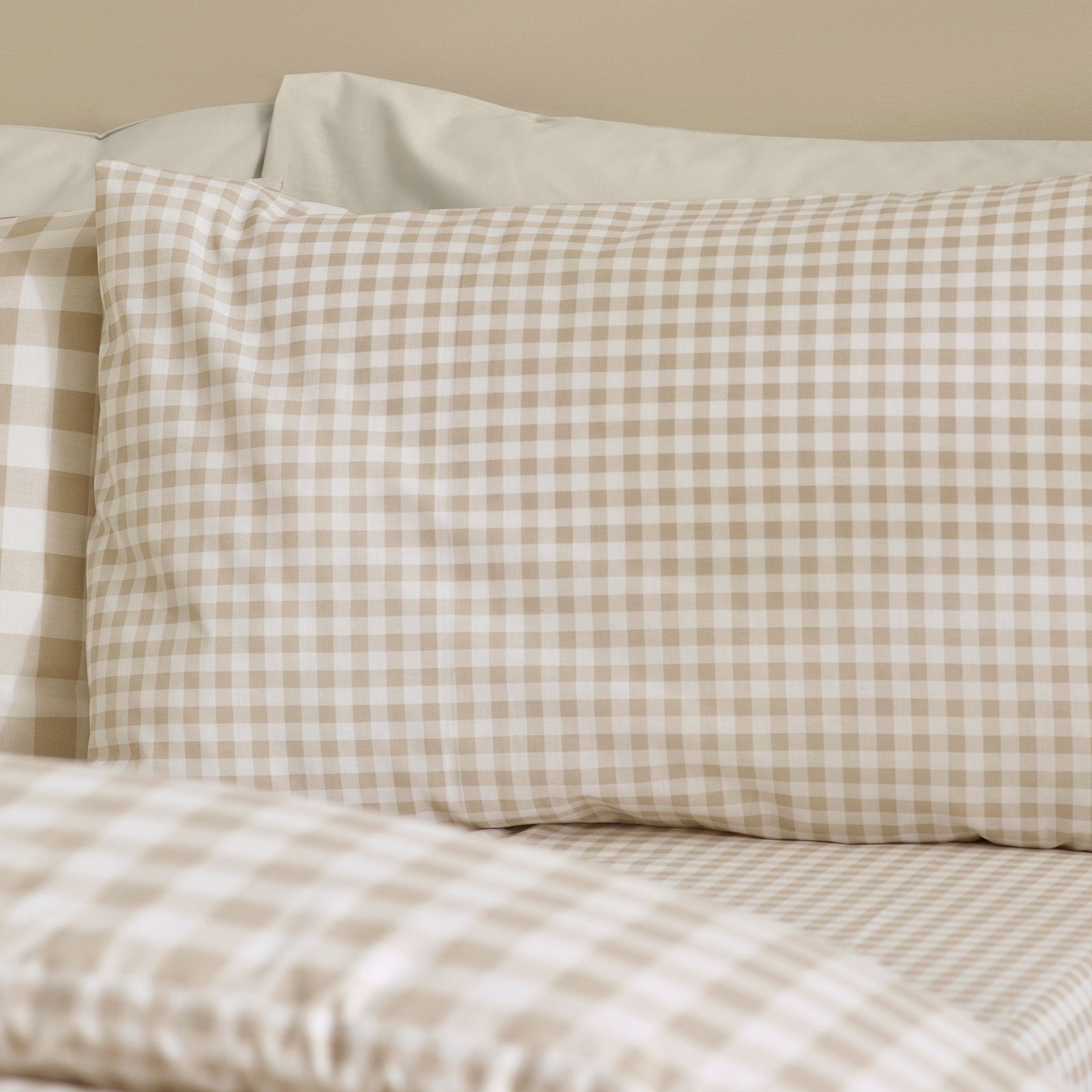 Catheine Lansfield Bamford Gingham Cream Check Duvet Set - SALE Bamford Gingham Natural Check Duvet Set Double Sterling Home 4