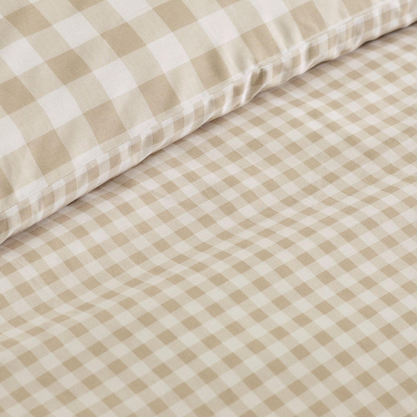 Catheine Lansfield Bamford Gingham Cream Check Duvet Set - SALE Bamford Gingham Natural Check Duvet Set Double Sterling Home 3