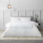 Catherine Lansfield So Soft Mono Satin Stich White Duvet Set - So Soft Mono Satin Stich White Duvet Set King Sterling Home 1