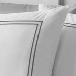 Catherine Lansfield So Soft Mono Satin Stich White Duvet Set - So Soft Mono Satin Stich White Duvet Set King Sterling Home 3