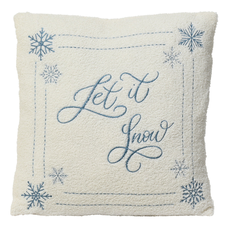 Let It Snow Stitched Cushion - Let It Snow Stitched Cushion 45CM Sterling Home 1