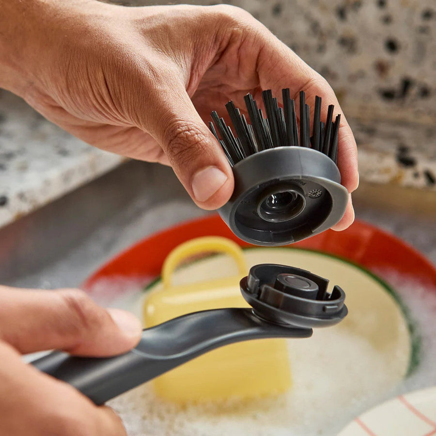 Joseph Joseph Grey Set Of 2 Washing Up Brush Heads - Bristle Head 2 pack Sterling Home 1